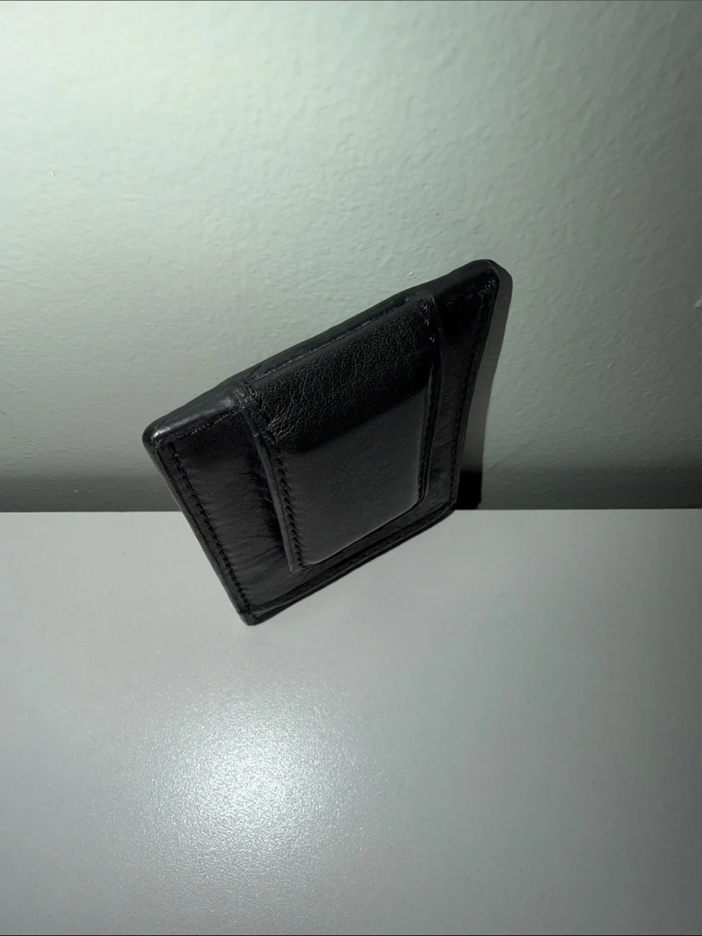 Fossil Men's Black Leather Magnetic Money Clip Wallet
